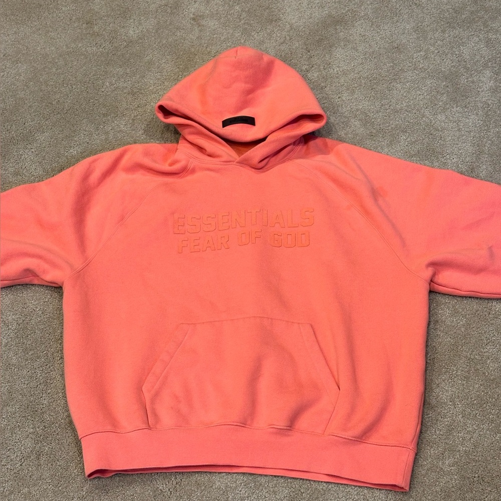 SOLD - ESSENTIALS Fear of God Hoodie - Coral